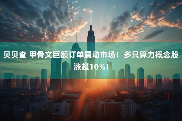 贝贝查 甲骨文巨额订单震动市场！多只算力概念股涨超10%！