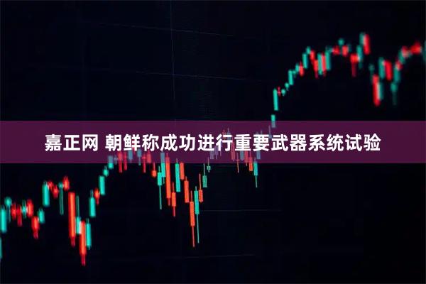 嘉正网 朝鲜称成功进行重要武器系统试验